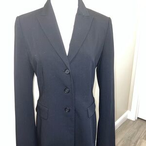 Tahari Women's 3 Button Black Blazer